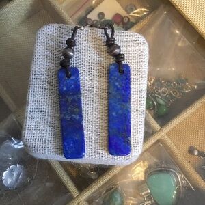 Sundance Lapis Blue Rectangular Earrings
